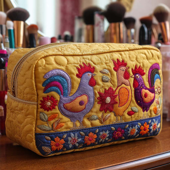 Quilted beauty case with chickens in the garden NCU0NT10541