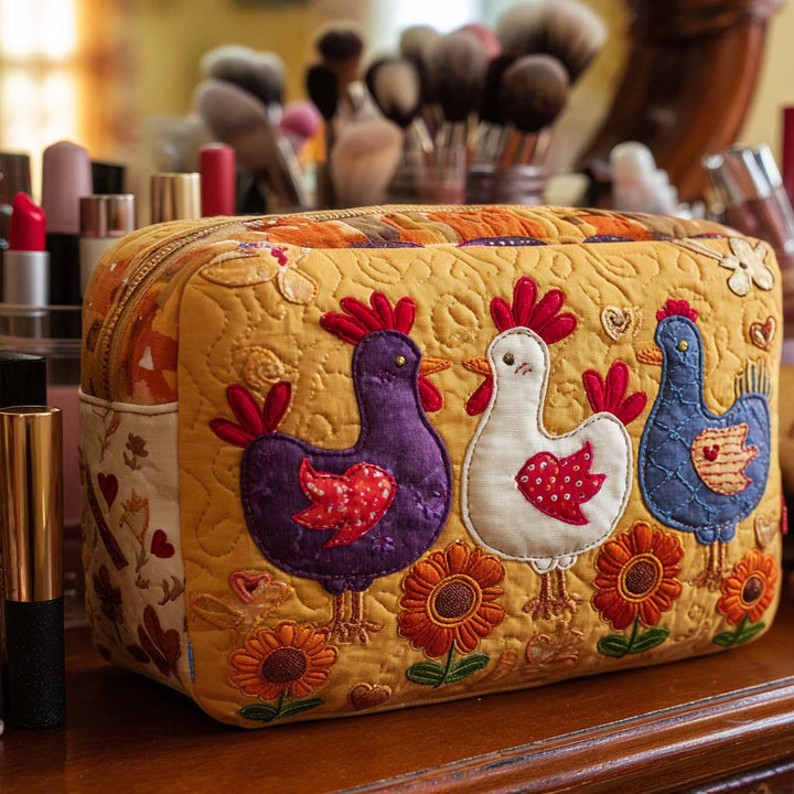 Quilted beauty case in the shape of a chicken NCU0NT10543