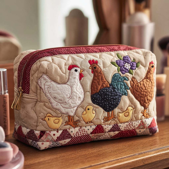 Quilted beauty case with hen in the nest NCU0NT10545