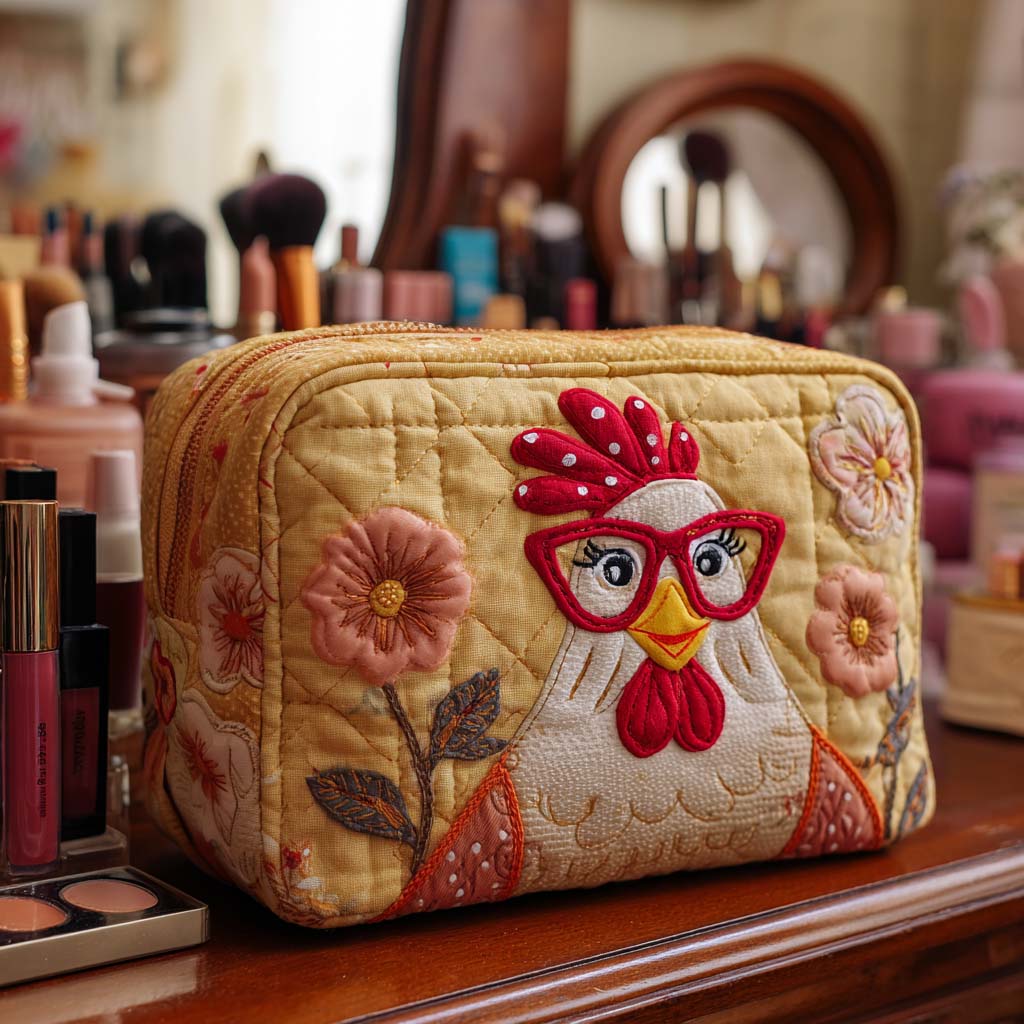 Quilted beauty case with luminous hen NCU0NT10546