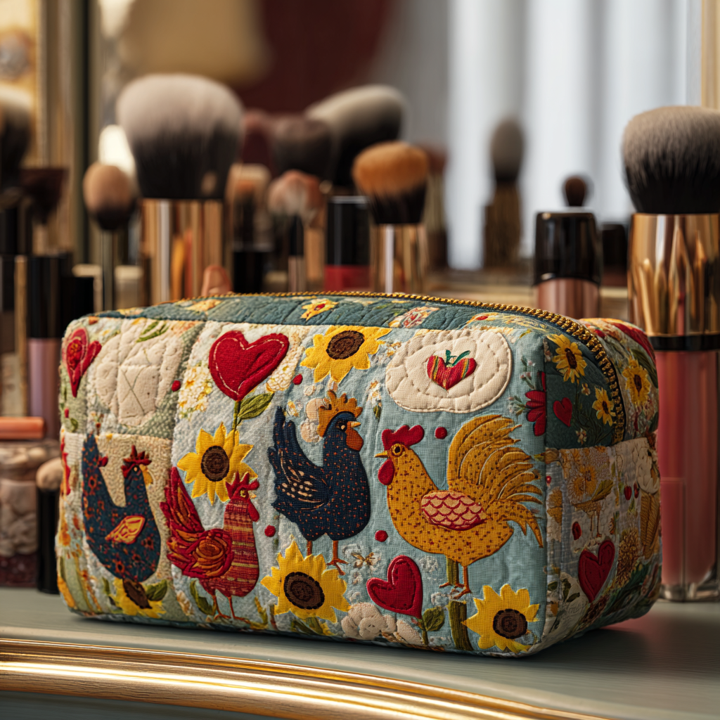 Quilted beauty case in the shape of a chicken NCU0DK10292