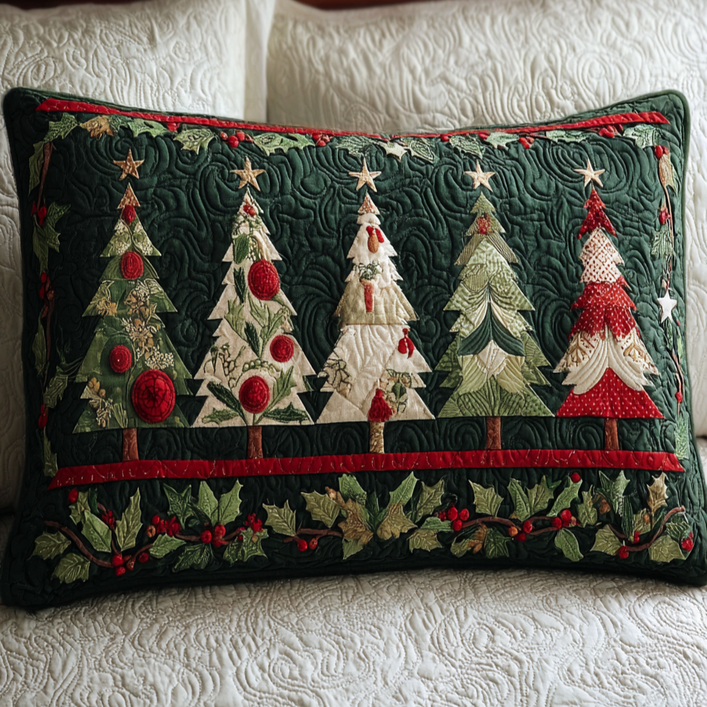 Quilted cushion cover with Christmas forest NCU0NT9891