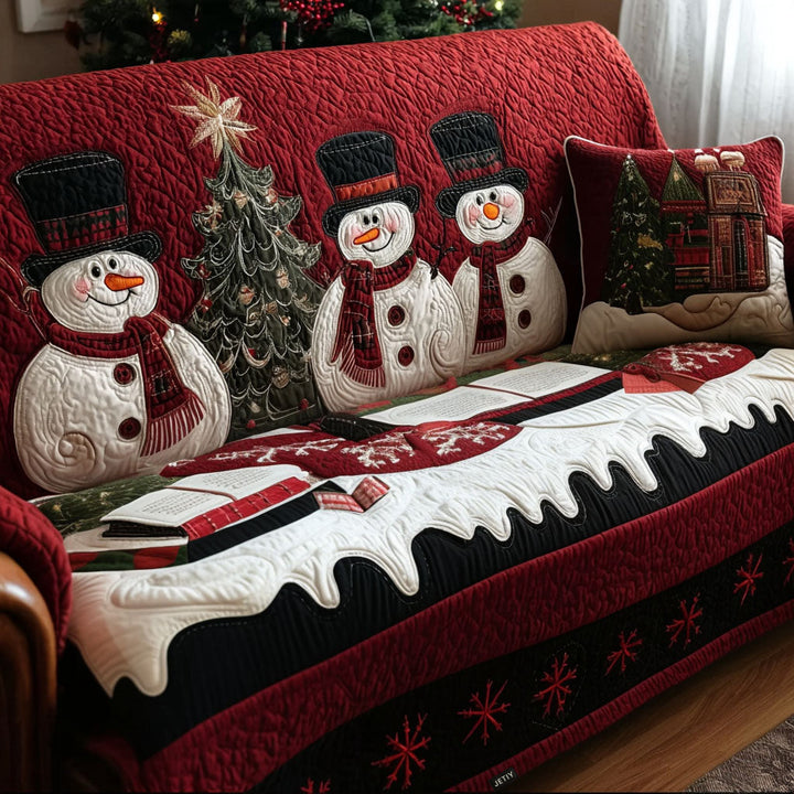 Quilted sofa cover with Christmas pattern NCU0PT9884