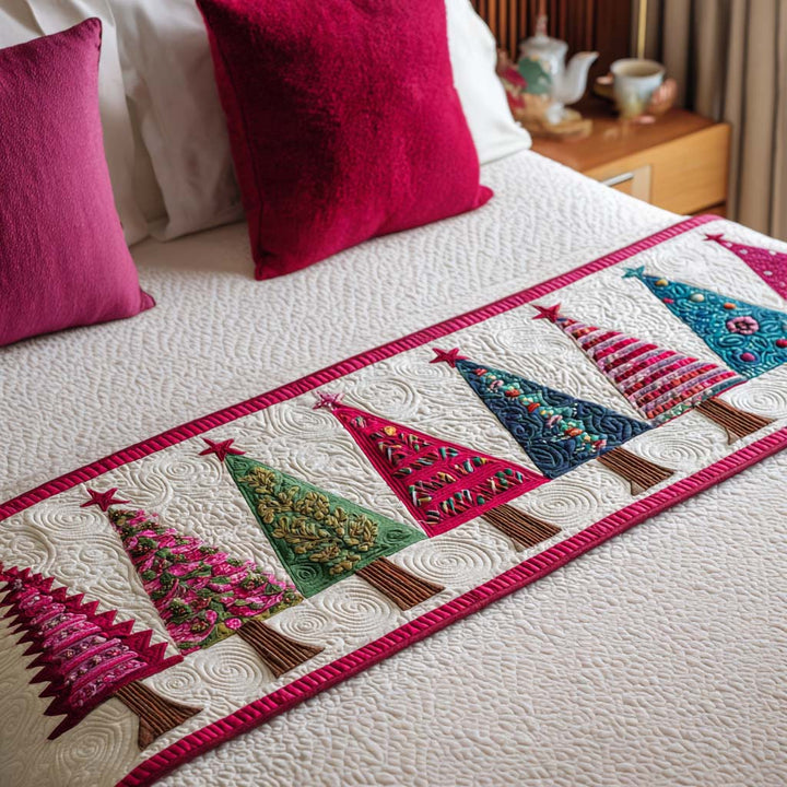 Christmas Tree Quilted Bed Runner NCU0NT9785