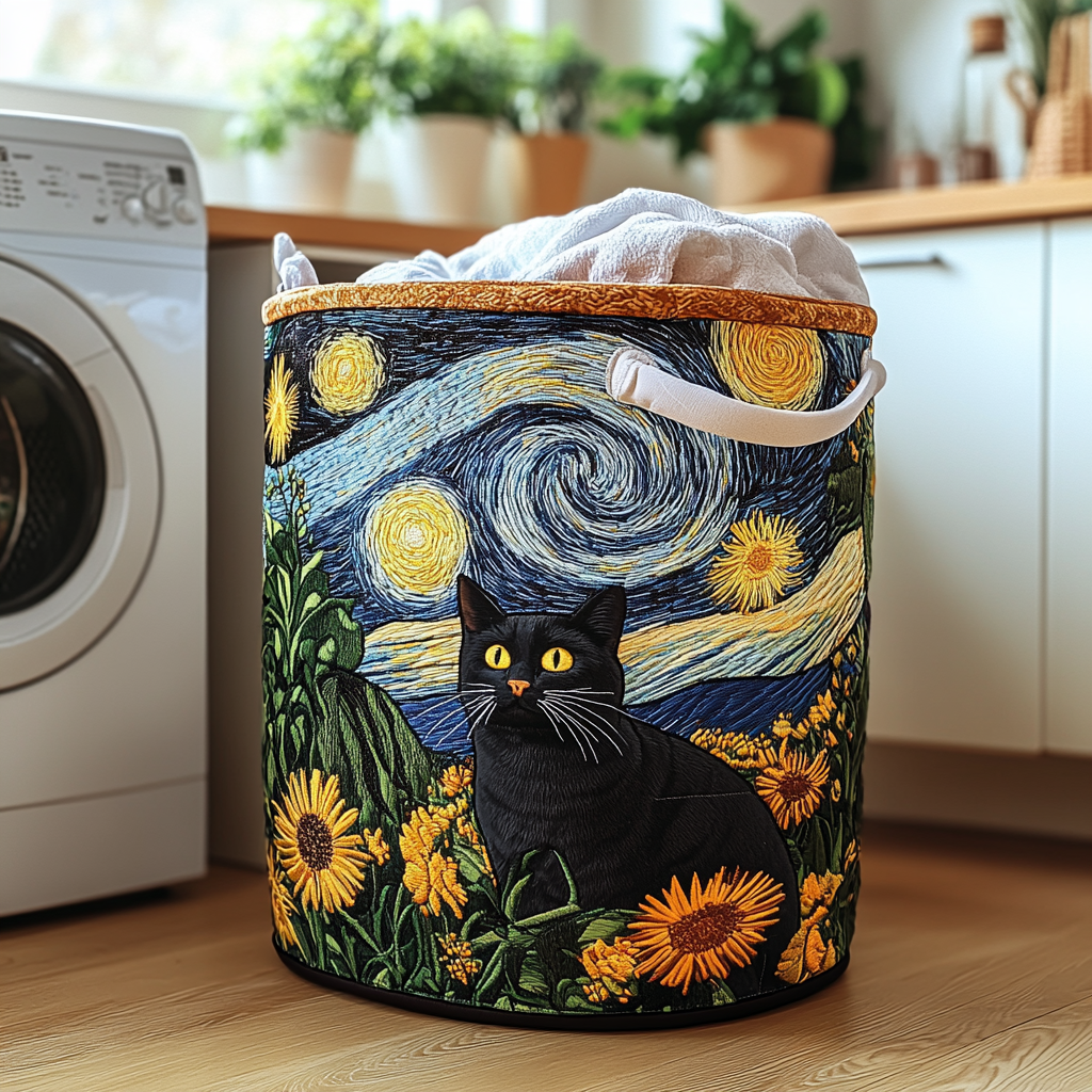 Quilted Cat-Shaped Laundry Basket NCU0QN017