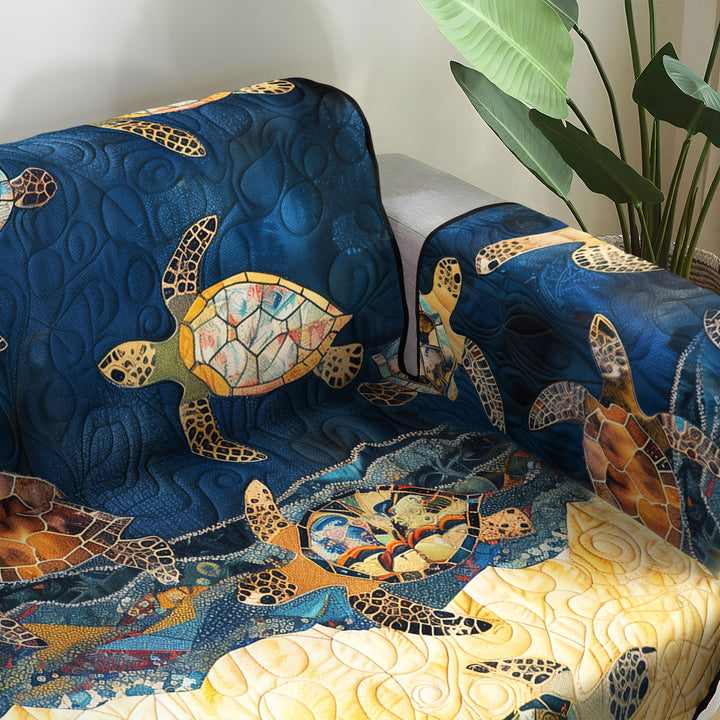 Quilted sofa cover with coastal dream NCU0PT1073