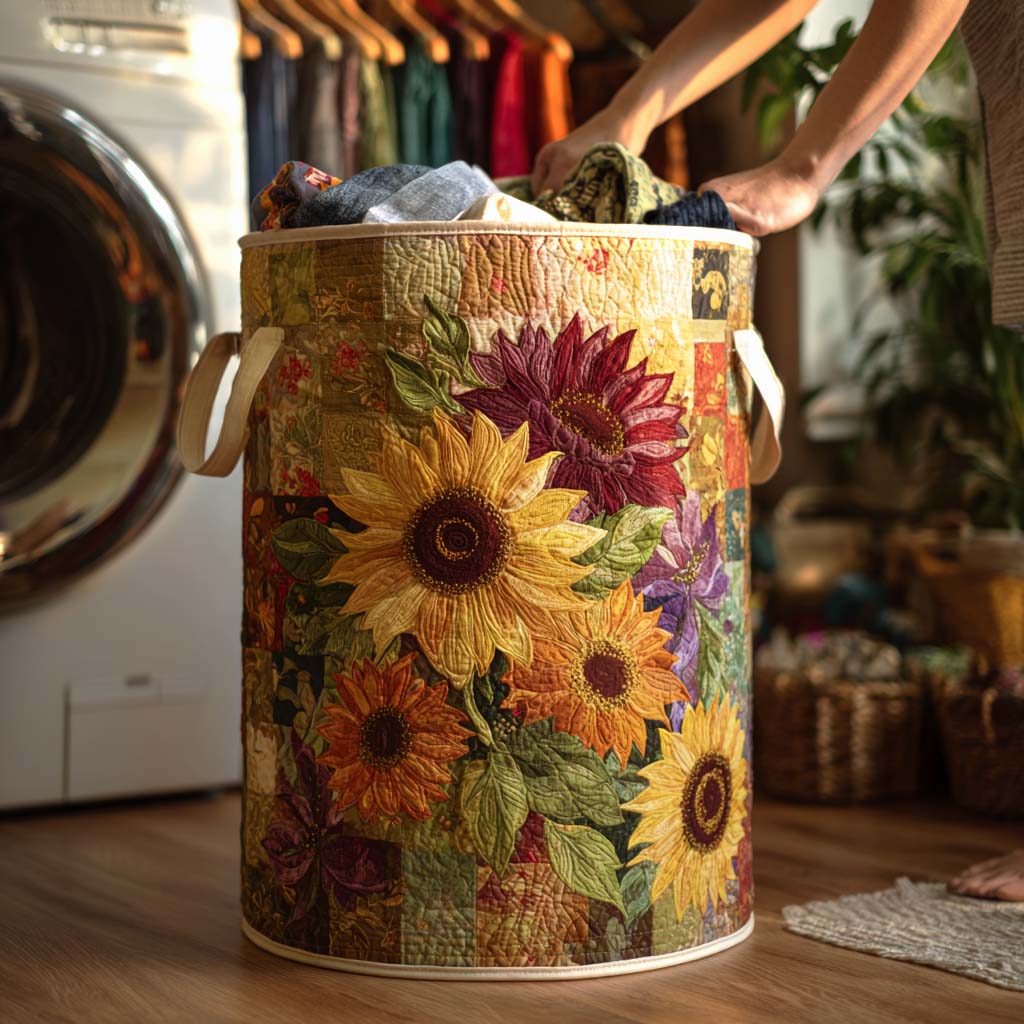 Quilted laundry basket in country style NCU0DV710