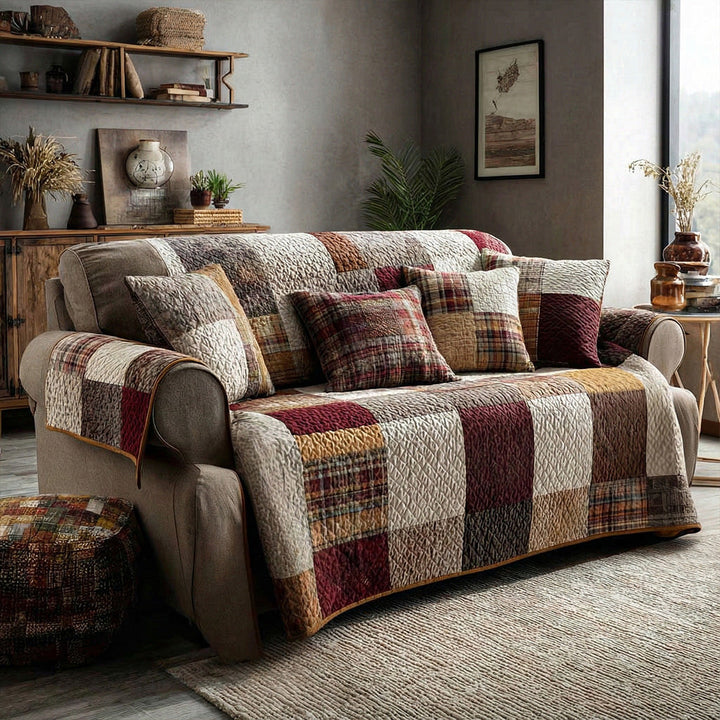 Quilted Patchwork Sofa Cover NCU0VT365
