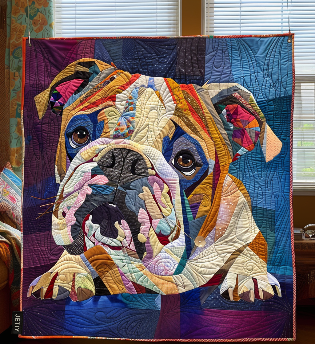 Comfortable Bulldog Quilted Blanket NCU0DV1453