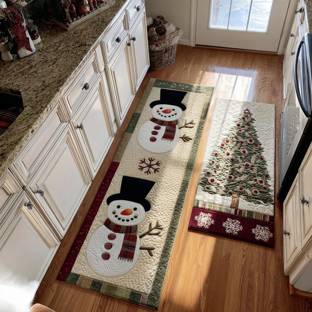 Winter Non-Slip Kitchen Mat with Cozy Cabin NCU0PT10149