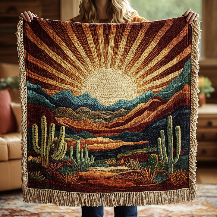 Cozy Woven Cactus Blanket NCU0VH3425
