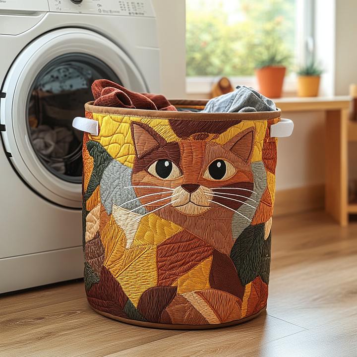 Quilted laundry basket with cats NCU0DDK604