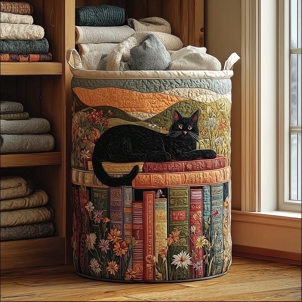 Quilted laundry basket with cats NCU0TH3104