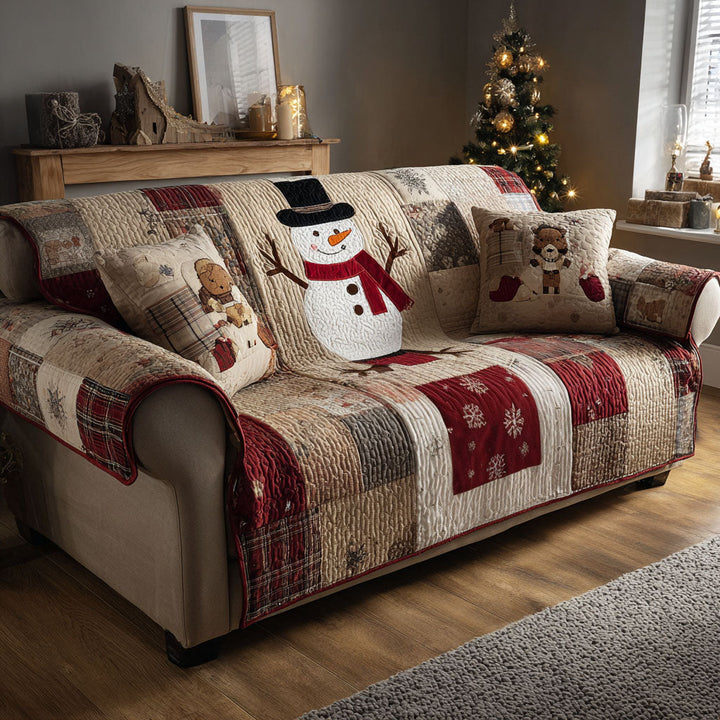 Quilted sofa cover with winter frost NCU0TV827
