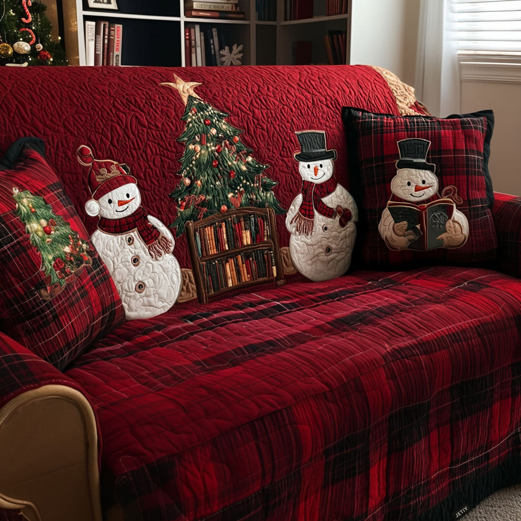 Quilted sofa cover with winter night NCU0PT9885