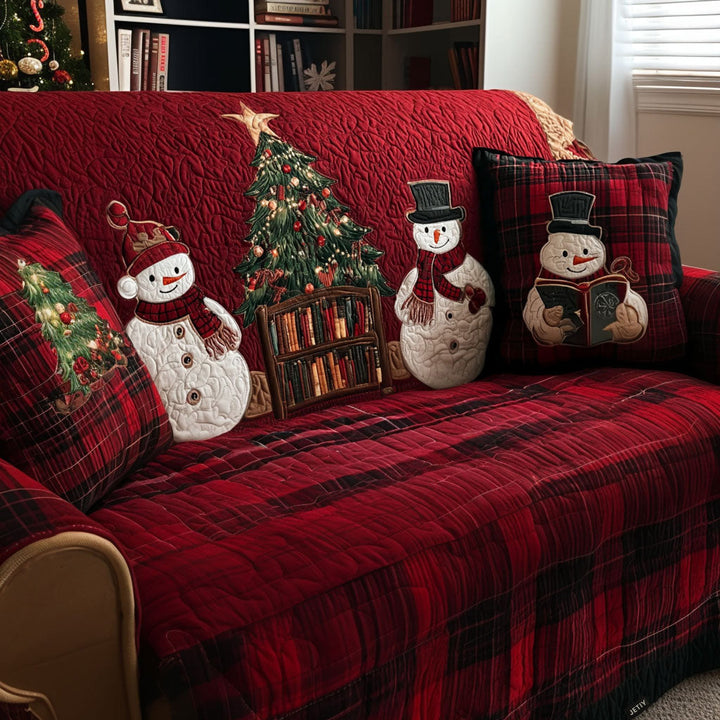 Quilted sofa cover with winter night NCU0PT9885