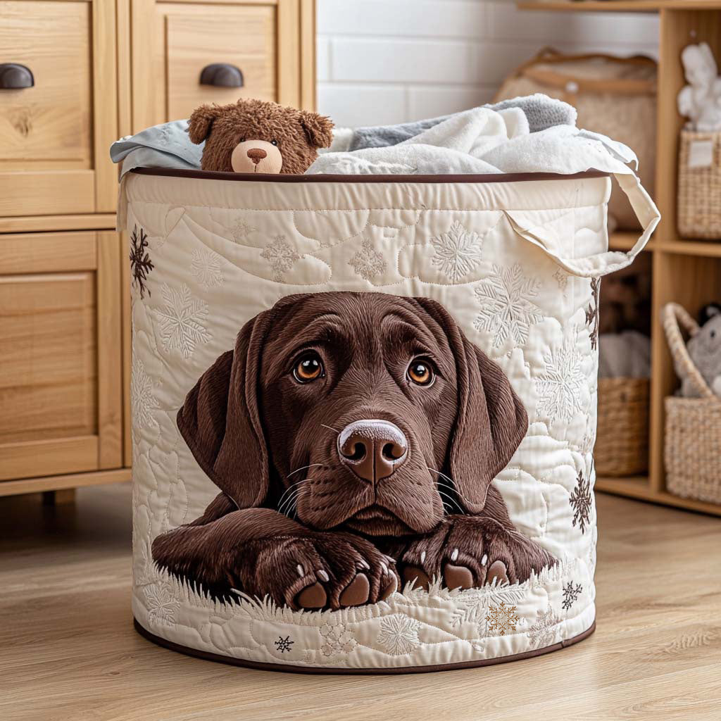 Quilted laundry basket with dog pattern NCU0NNT1745