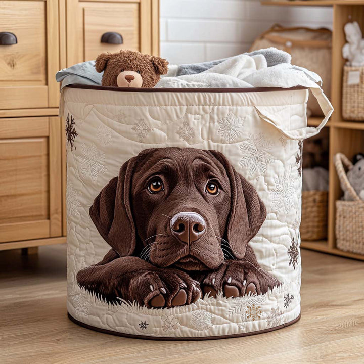 Quilted laundry basket with dog pattern NCU0NNT1745