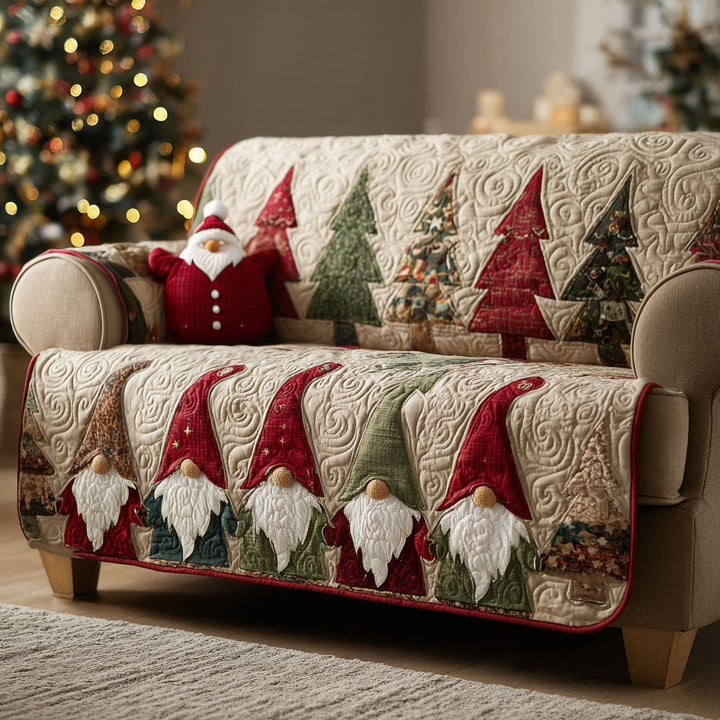 Quilted sofa cover with crimson gnome NCU0TV653