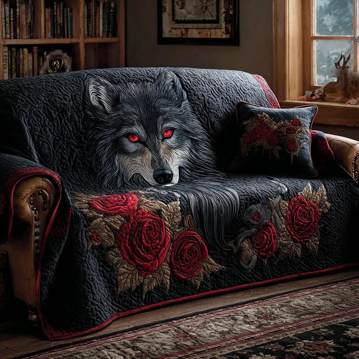 Quilted Sofa Cover with Wolf NCU0VT328