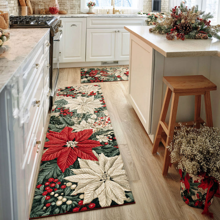 Non-slip kitchen rug with crimson path NCU0DK11532