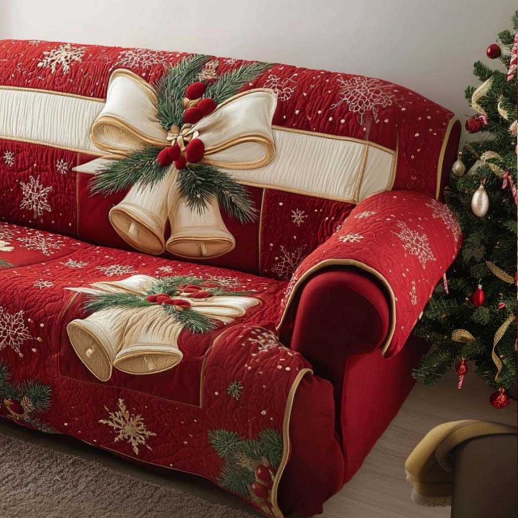 Quilted sofa cover with Christmas pattern NCU0VT301