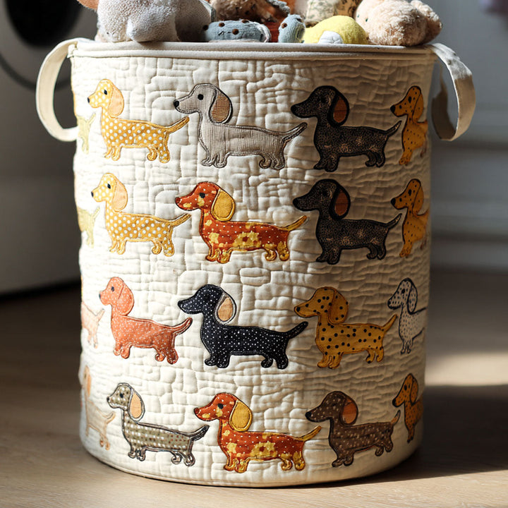 Quilted Laundry Basket with Dachshund NCU0PTT1234