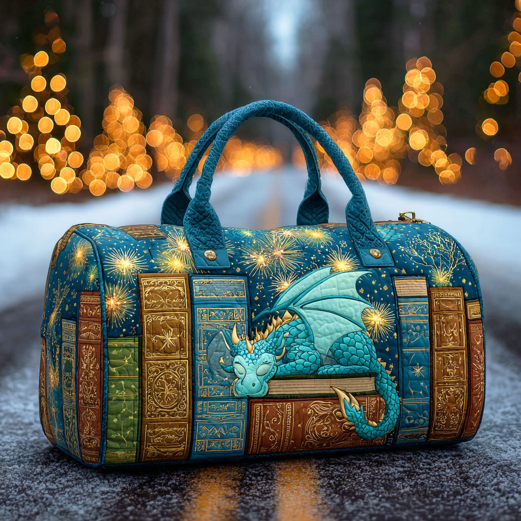 Quilted Travel Bag with Dragon and Antique Book NCU0TD868