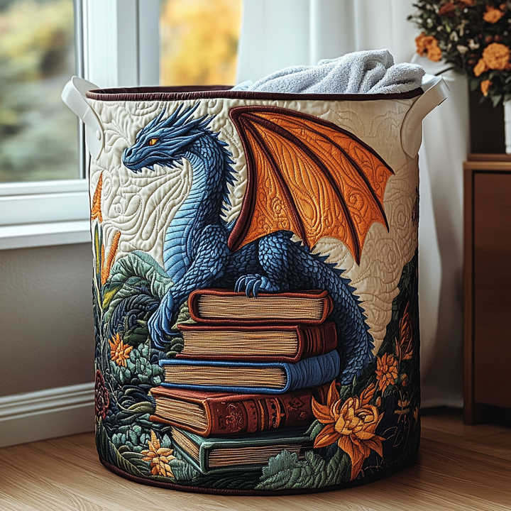Quilted laundry basket with dragon NCU0DDK660