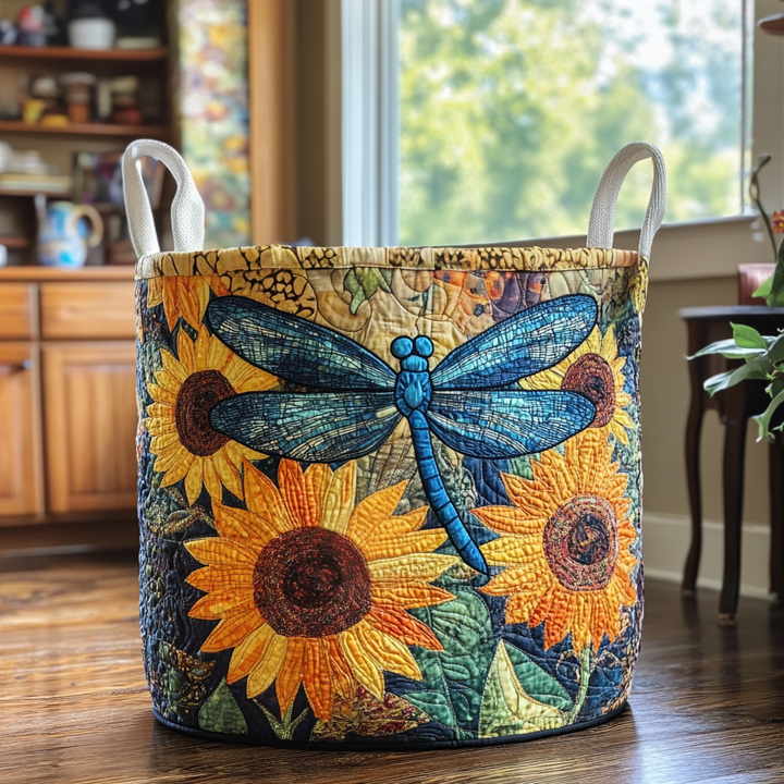 Quilted laundry basket with dragonflies NCU0PVL409