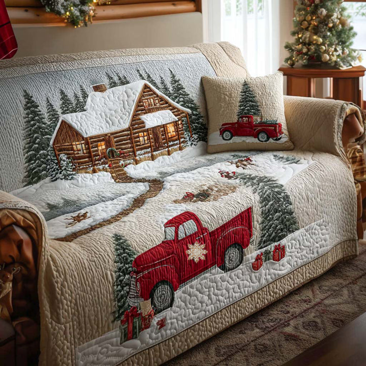 Quilted sofa cover with light snow NCU0NT10931