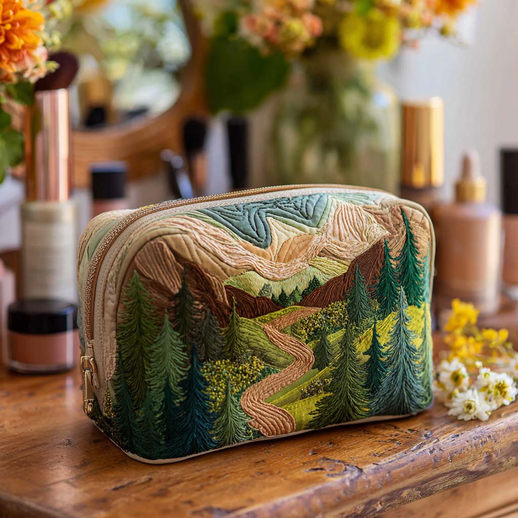 Quilted beauty case with emerald green mane NCU0PT9469