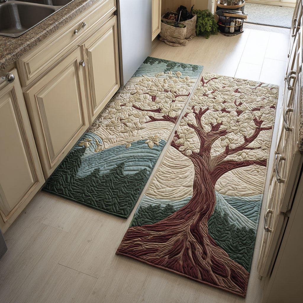 Non-slip kitchen rug with decorative branch NCU0DK11680