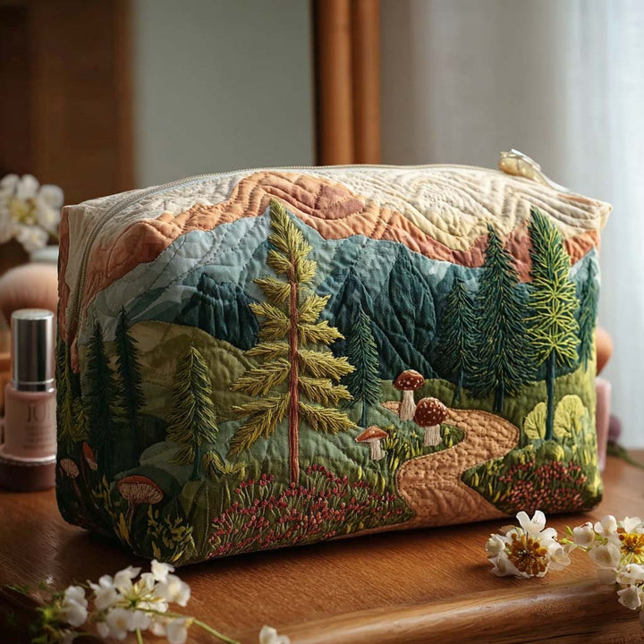 Quilted beauty case with evergreen forest NCU0PT9470