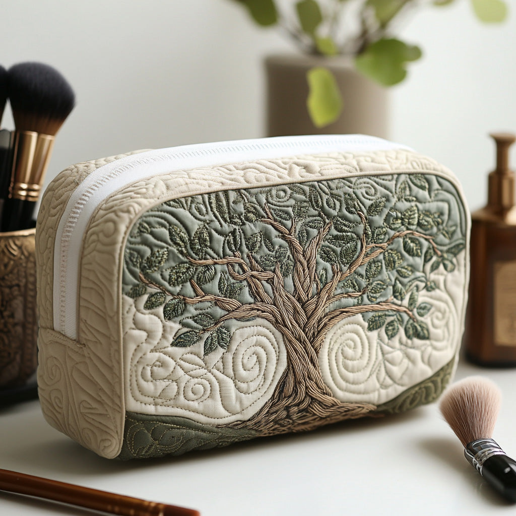 Quilted beauty case with roots of the tree of life NCU0DV7885