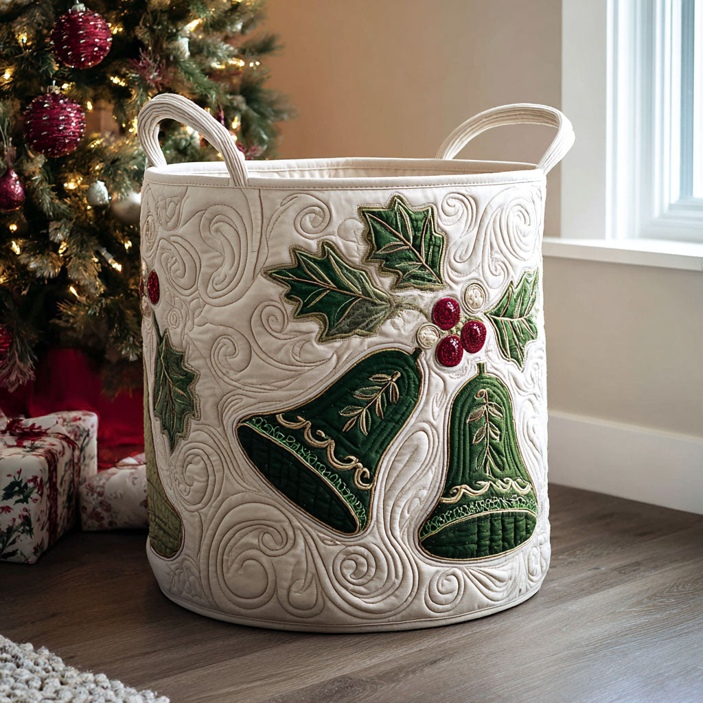 Quilted laundry basket with Christmas pattern NCU0QN032