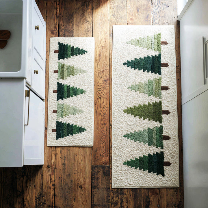 Non-slip Christmas kitchen rug with pine and lights NCU0TD1721
