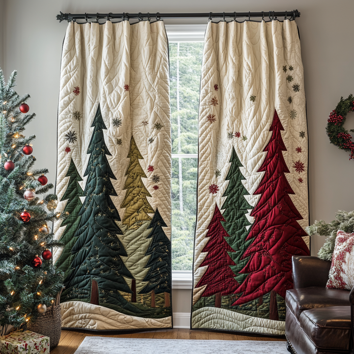 Quilted Curtains Evergreen Lane NCU0DK11485
