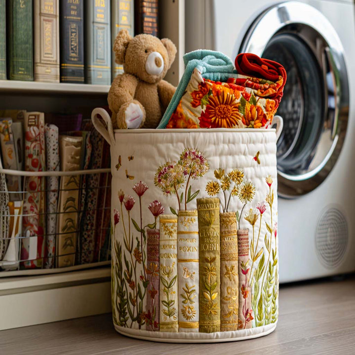 Quilted Laundry Basket with Everyday Scenes NCU0NNT1123