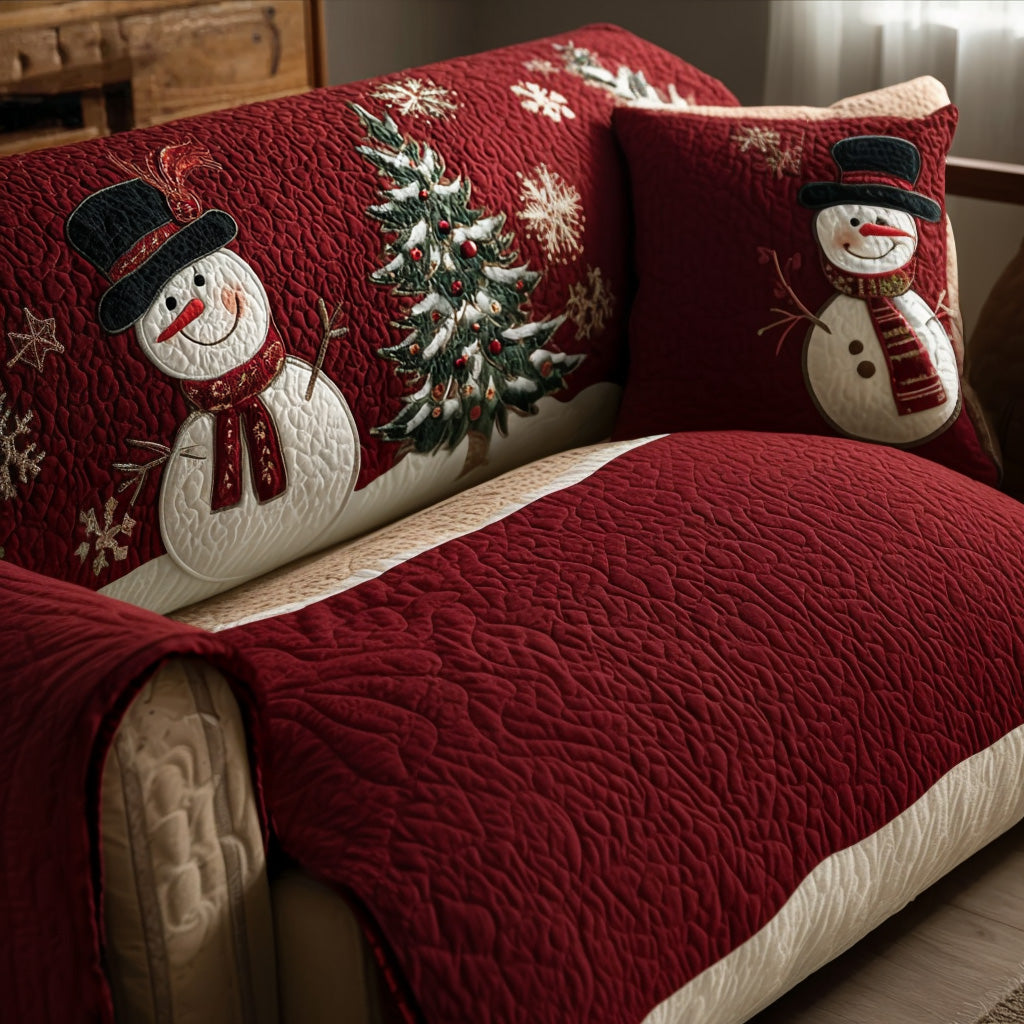 Quilted sofa cover with Christmas pattern NCU0PT10366
