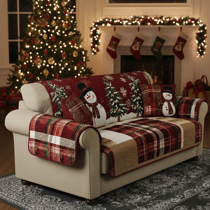 Quilted sofa cover with festive night NCU0PT9674