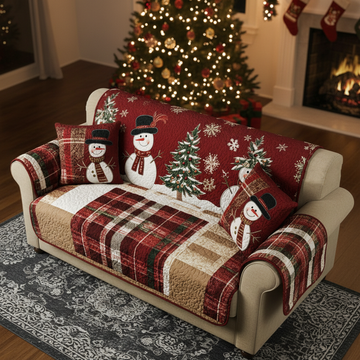 Quilted sofa cover with festive night NCU0PT9674