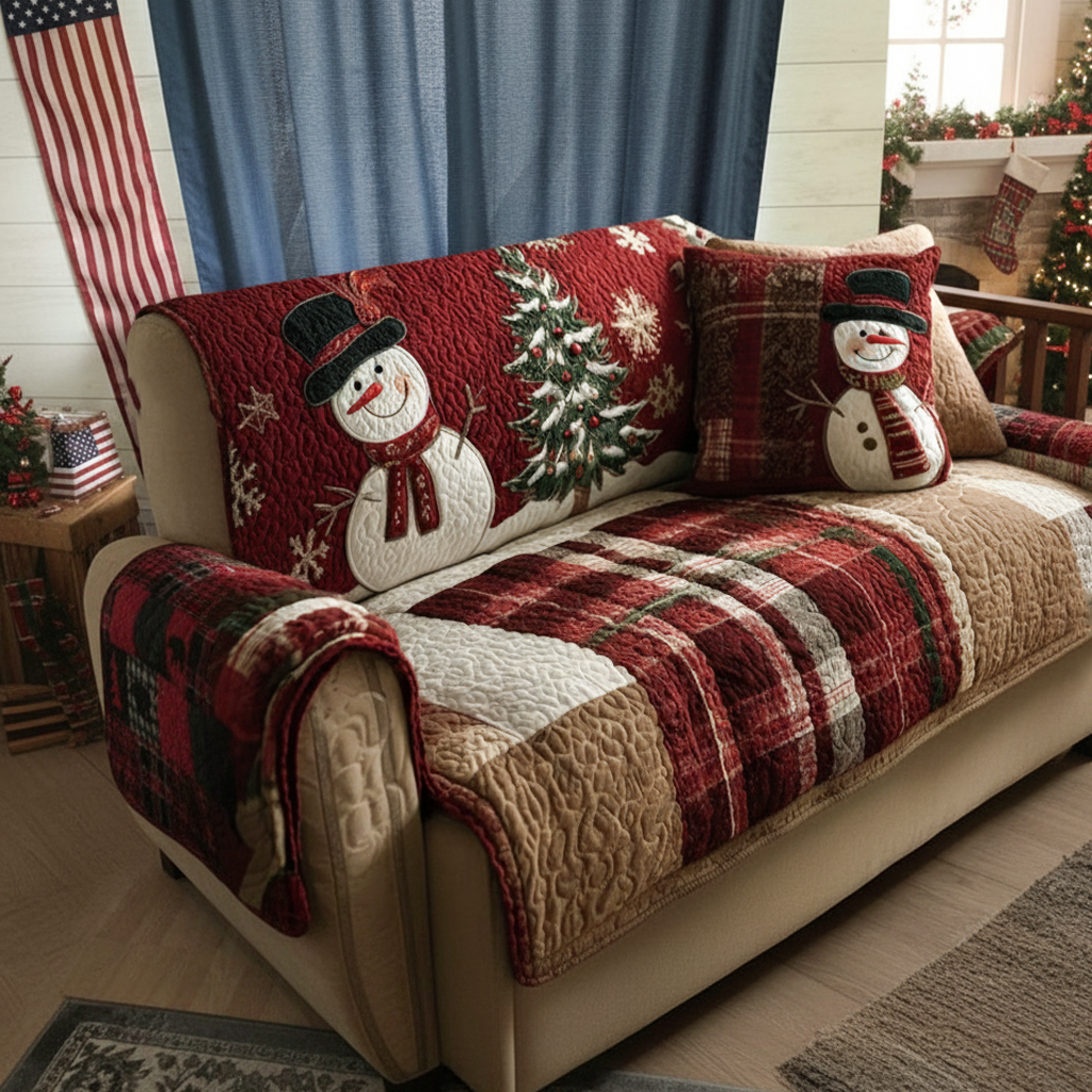 Quilted sofa cover with festive night NCU0PT9674