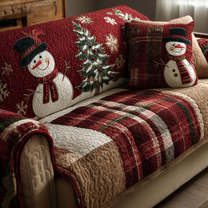 Quilted sofa cover with Christmas pattern NCU0VT283
