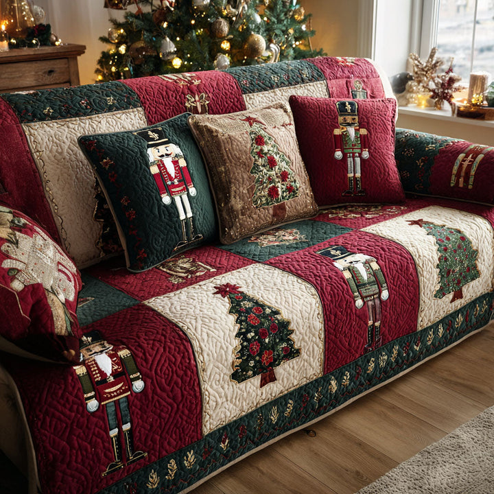 Quilted sofa cover with Christmas pattern NCU0TV1134