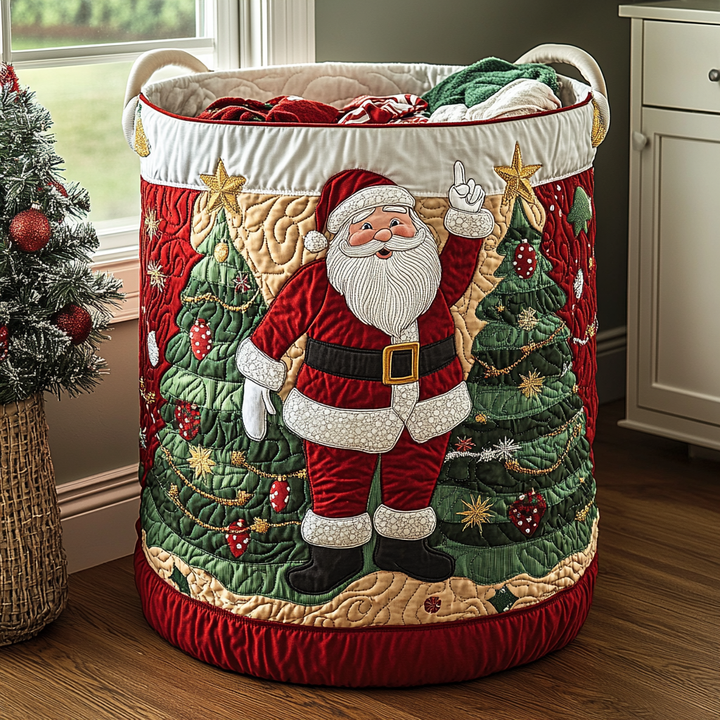 Quilted laundry basket with Santa Claus NCU0QN058