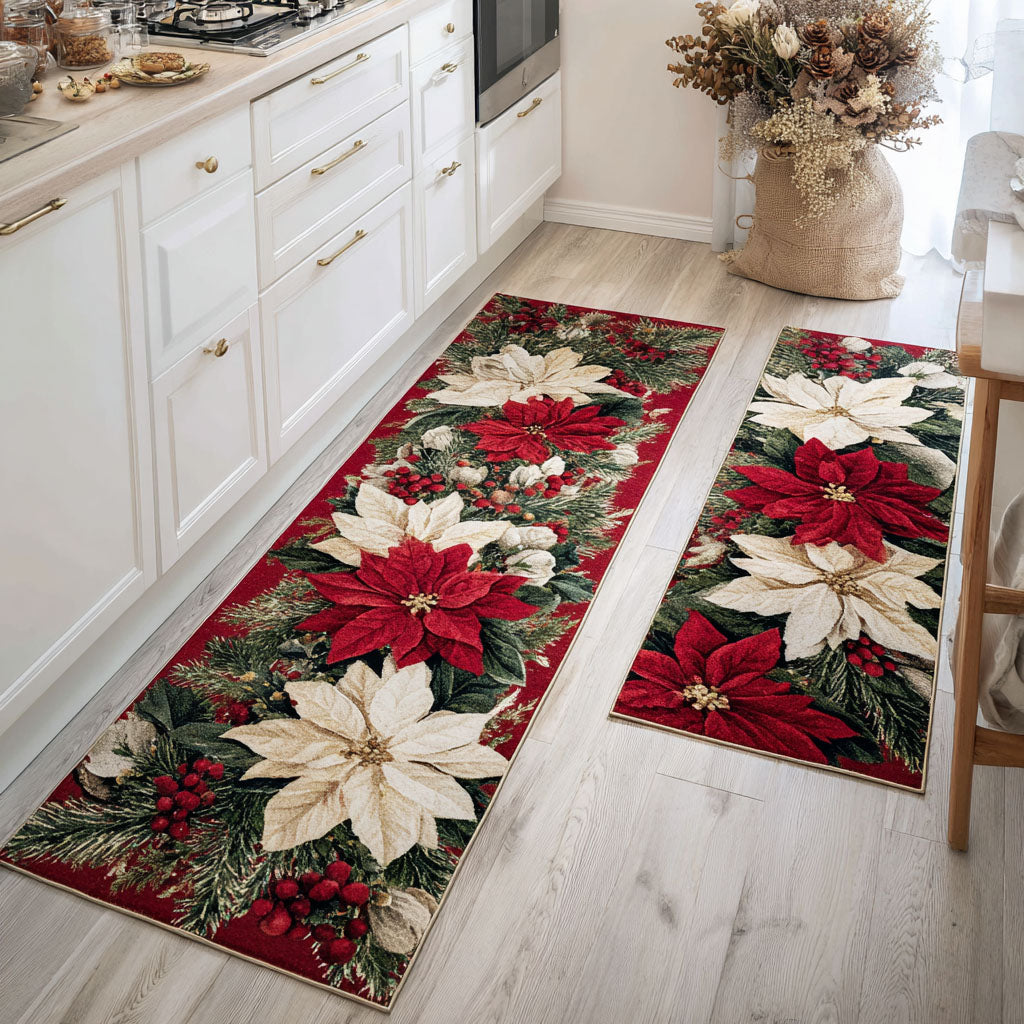 Non-slip festive Christmas kitchen rug NCU0DK11533