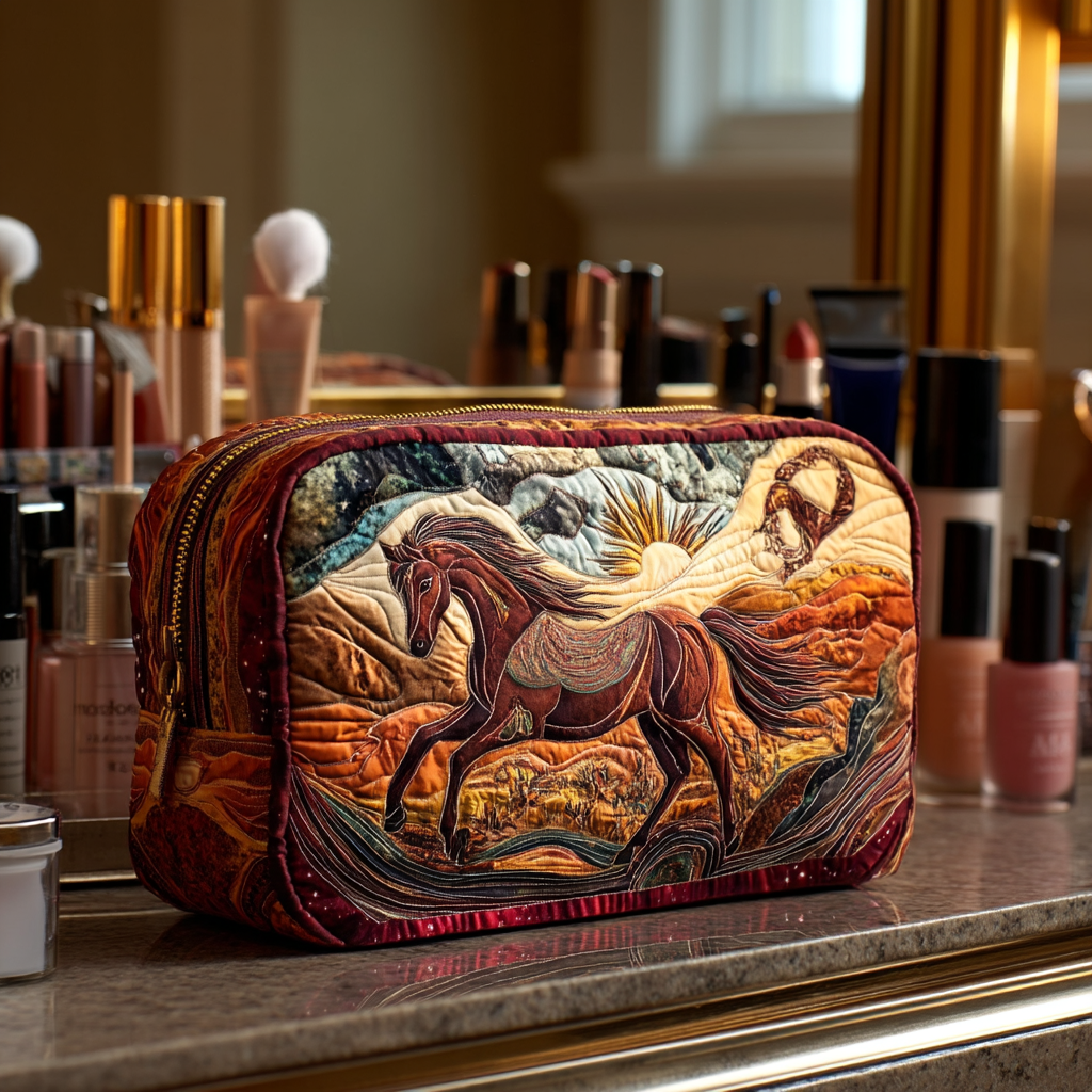 Quilted beauty case with fiery horse NCU0DK9003