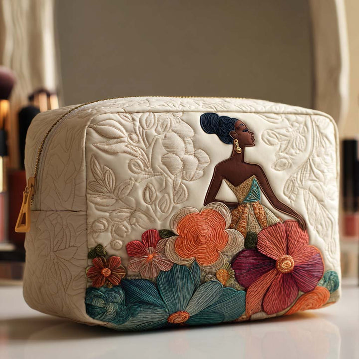 Quilted beauty case with elegant flowers NCU0NT10375