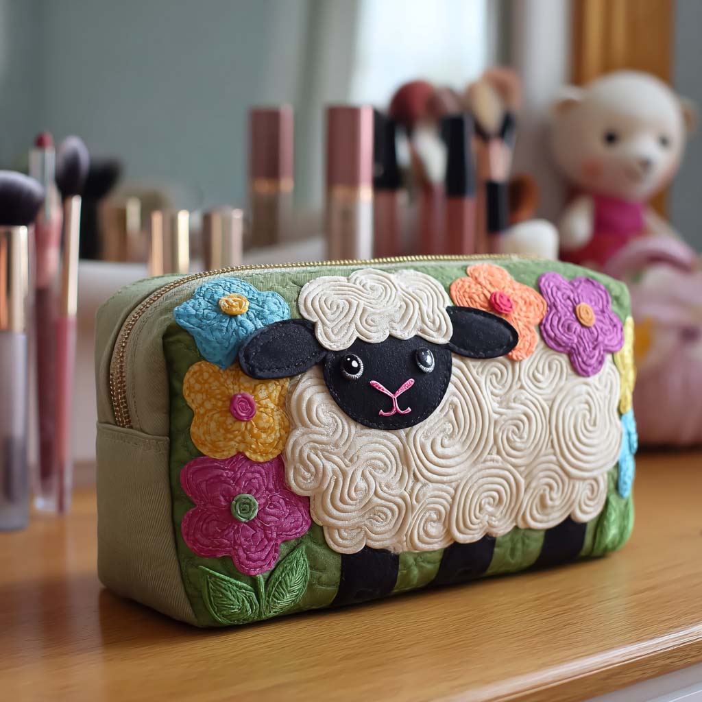 Quilted beauty case with floral pattern NCU0NT10385
